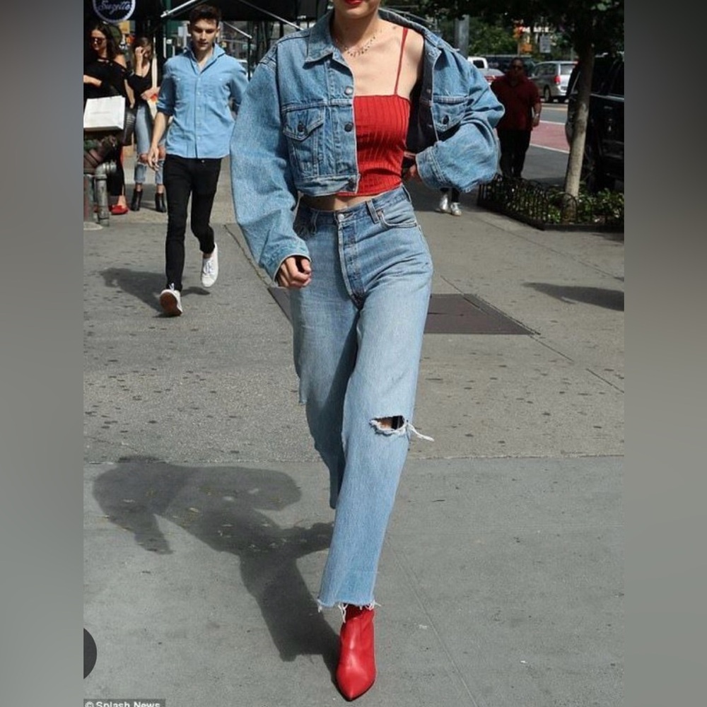 Vintage Cropped Jean Jacket/Denim Jacket